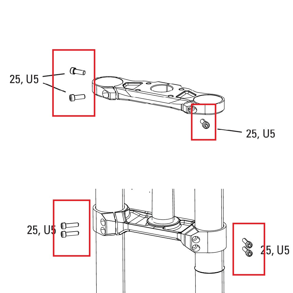 Kit Vis pour T de Fourche ROCKSHOX BOXXER D1 (2024+)