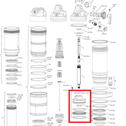 Kit Piston Sealhead pour Amortisseur ROCKSHOX MONARCH B1(PLUS. RL. XX). C1(R.RT.RT3). D1(RT3)