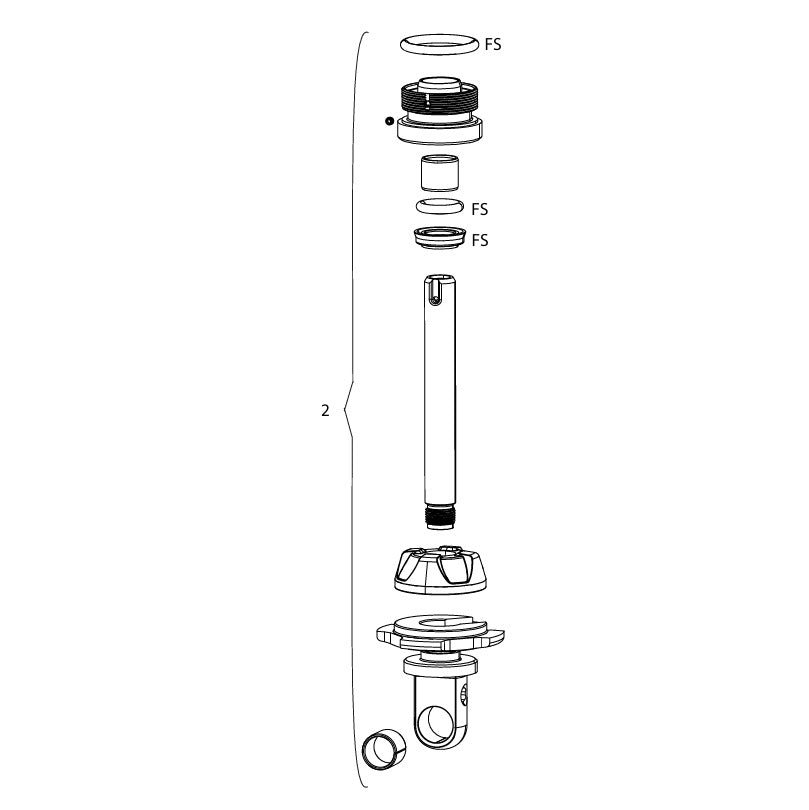 Ensemble Œillet/Tige/Tête d'Étanchéité ROCKSHOX Détente 90° 240x76mm Medium pour VIVID #11.4118.021.010