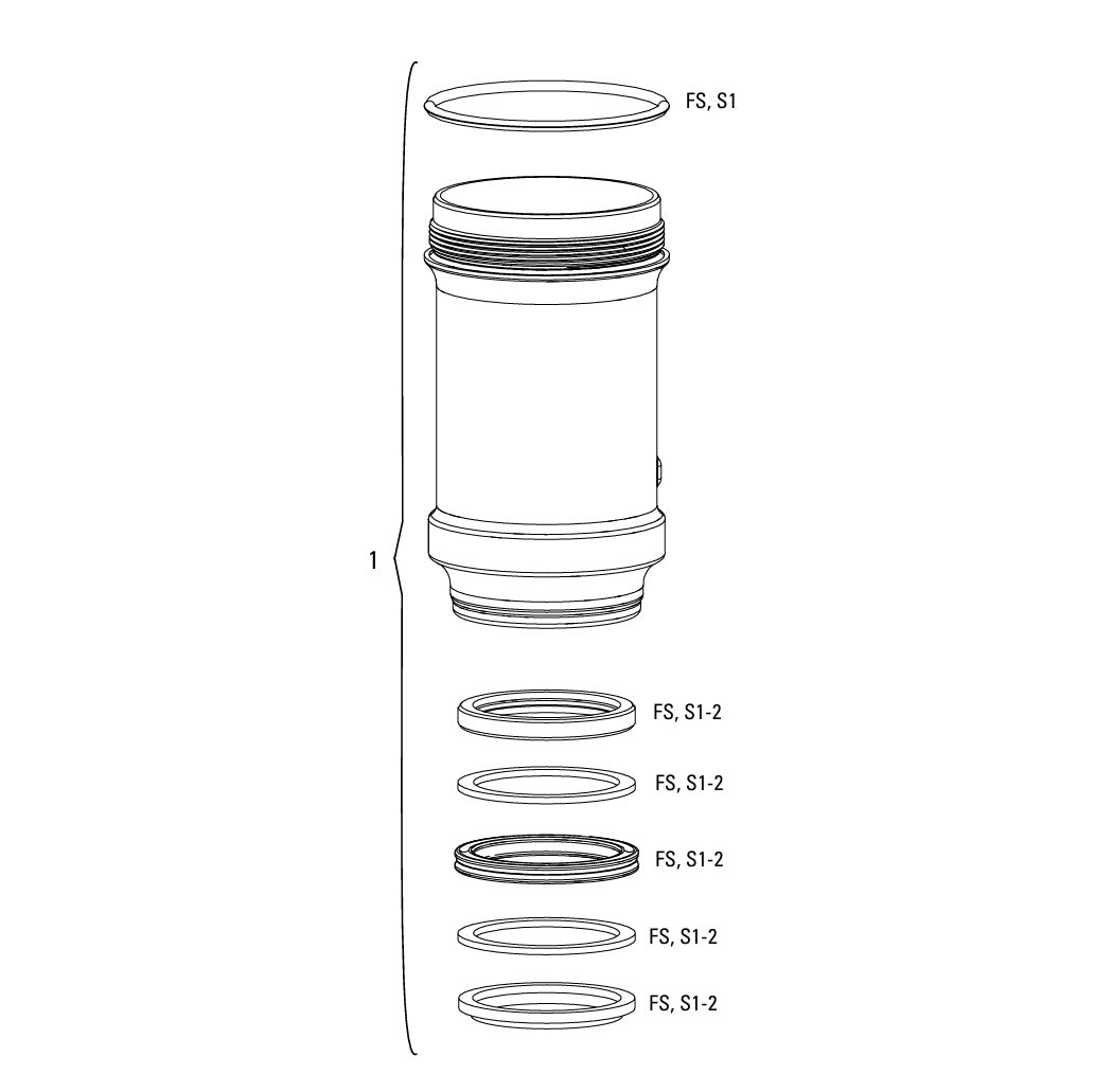 Cuve Air ROCKSHOX 184x44mm pour Amortisseur #11.4118.033.010