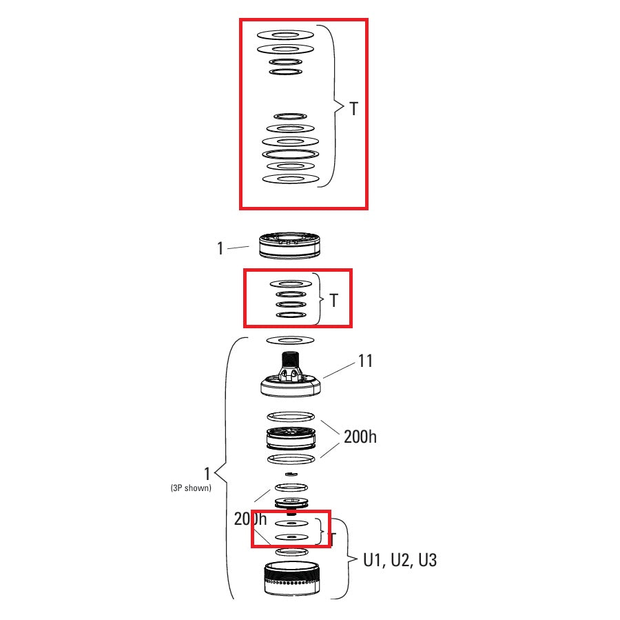Rondelles de réglage Rebond et Compression Amortisseur ROCKSHOX pour SIDLUXE A2+ (2024+)