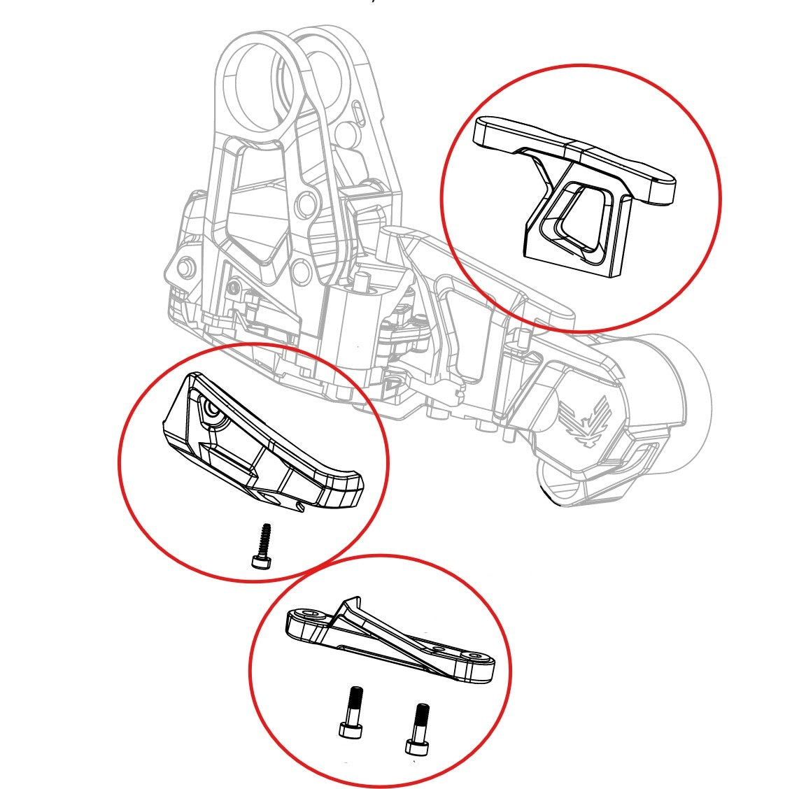 Protection de batterie pour cage de dérailleur arrière Sram AXS GX EAGLE/XX1/X01 AXS Protection de batterie pour cage de dérailleur arrière Sram AXS GX EAGLE/XX1/X01 AXS