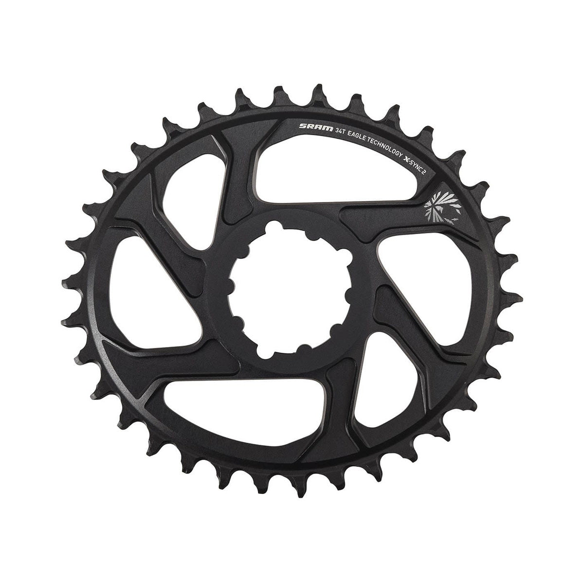 Plateau Mono SRAM EAGLE X-SYNC2 OVAL 12V Direct Mount Offset 6mm — vue du plateau sur fond blanc