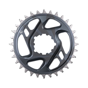 Plateau Mono SRAM EAGLE X-SYNC 2 BOOST 11/12V Direct Mount Offset 3mm Gris — vue du plateau sur fond blanc
