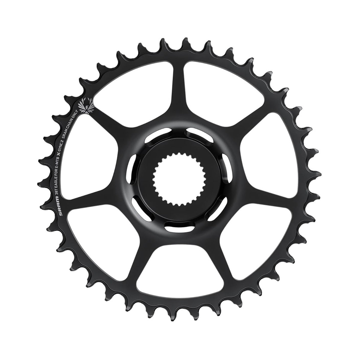 Plateau Mono VAE SRAM X-SYNC 2 EAGLE BOSCH GEN4 11/12V Direct Mount Boost Acier — vue du plateau sur fond blanc