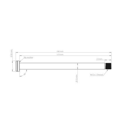 Axe de Roue Arrière BURGTEC 173mm x 12mm 1.0mm pour Cadre Rocky Mountain Noir