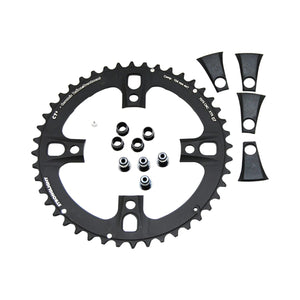 Plateau Extérieur STRONGLIGHT CT² SHIMANO XTR M970 9V 4 Trous 104mm — vue du plateau sur fond blanc