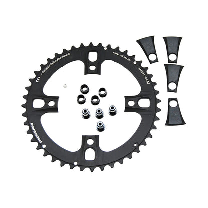 Plateau Extérieur STRONGLIGHT CT² SHIMANO XTR M970 9V 4 Trous 104mm — vue du plateau sur fond blanc