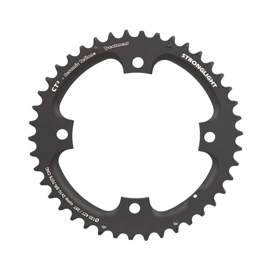 Plateau Extérieur STRONGLIGHT CT² Sram 10V 4 Trous 120mm — vue du plateau sur fond blanc