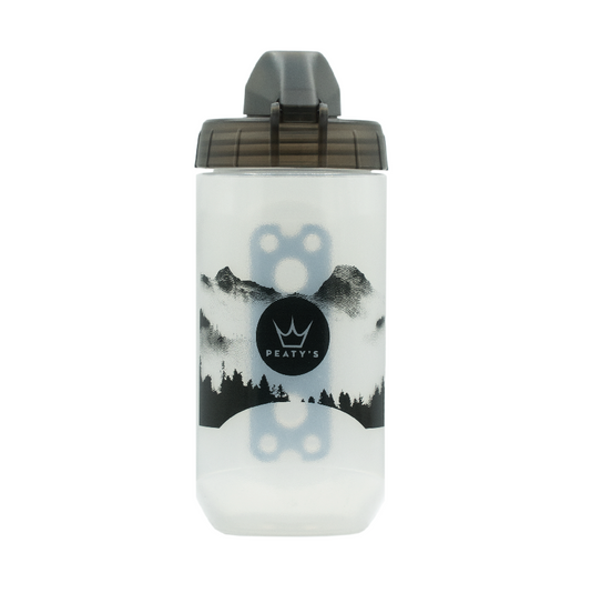 Kit Bidon et Porte-Bidon PEATY'S X FIDLOCK Mountains (450ml) Transparent