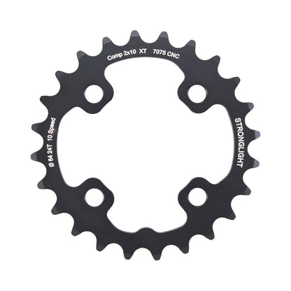 Plateau Intérieur STRONGLIGHT SHIMANO XT M785 10V 4 Trous 64mm — vue du plateau sur fond blanc