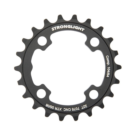 Plateau Intérieur STRONGLIGHT SHIMANO XTR M960 9V 4 Trous 64mm — vue du plateau sur fond blanc