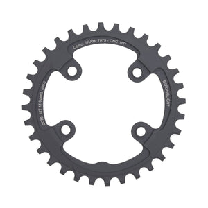 Plateau Mono STRONGLIGHT HT3 NARROW WIDE Sram XX1 11V 4 Trous 76mm — vue du plateau sur fond blanc