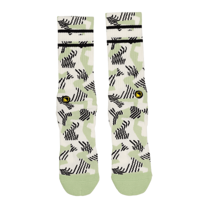 Chaussettes BURGTEC EVERYDAY CREW PATTERNED Blanc/Vert