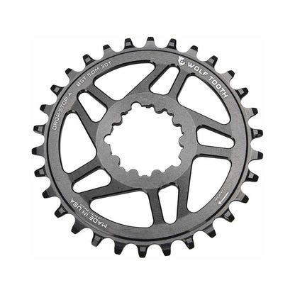 Plateau Mono WOLF TOOTH BOOST 10/11/12V Sram Direct Mount Offset 3mm Noir — vue du plateau sur fond blanc