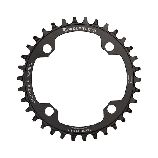 Plateau Intermédaire WOLF TOOTH XTR M960 10/11/12V 4 Trous 102mm — vue du plateau sur fond blanc