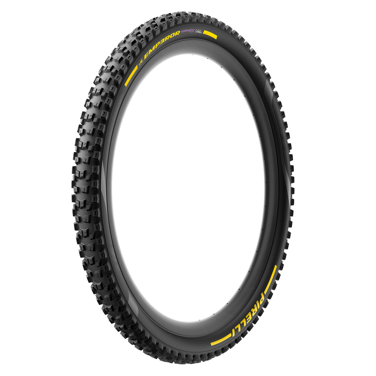 Pneu PIRELLI SCORPION EMPEROR 27.5x2.40 Soft DualWall Tubeless Ready Souple Noir/Jaune Team Edition
