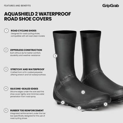 Couvre-Chaussures GRIPGRAB AQUASHIELD 2 WATERPROOF ROAD Noir