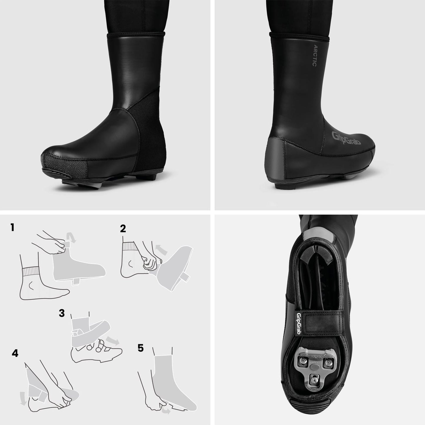 Couvre-Chaussures GRIPGRAB ARTIC 2 WATERPROOF ROAD Noir