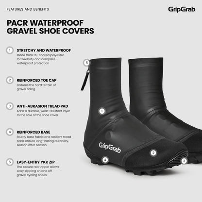 Couvre-Chaussures GRIPGRAB PACR WATERPROOF GRAVEL Noir