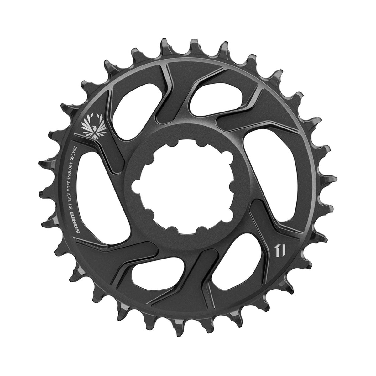 Plateau Mono SRAM X-SYNC 2 EAGLE 12V Direct Mount Offset 4mm Cannondale AI — vue du plateau sur fond blanc