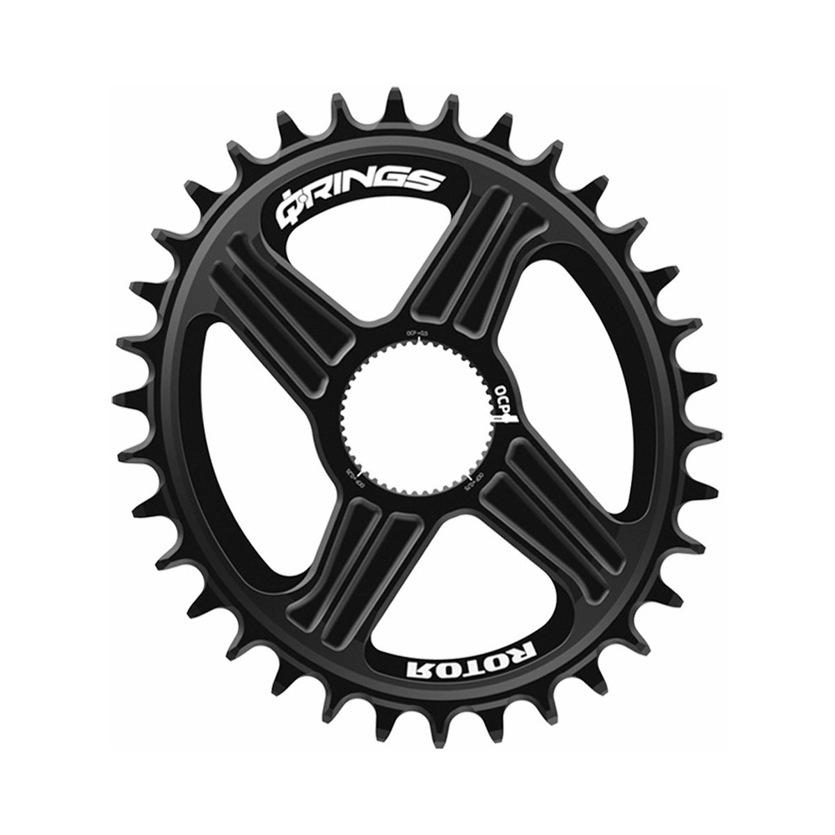 Plateau Mono Oval 9/10/11V ROTOR Q-RING Direct Mount pour Hawk/Raptor/Kapic/INpower/2INpower — vue du plateau sur fond blanc