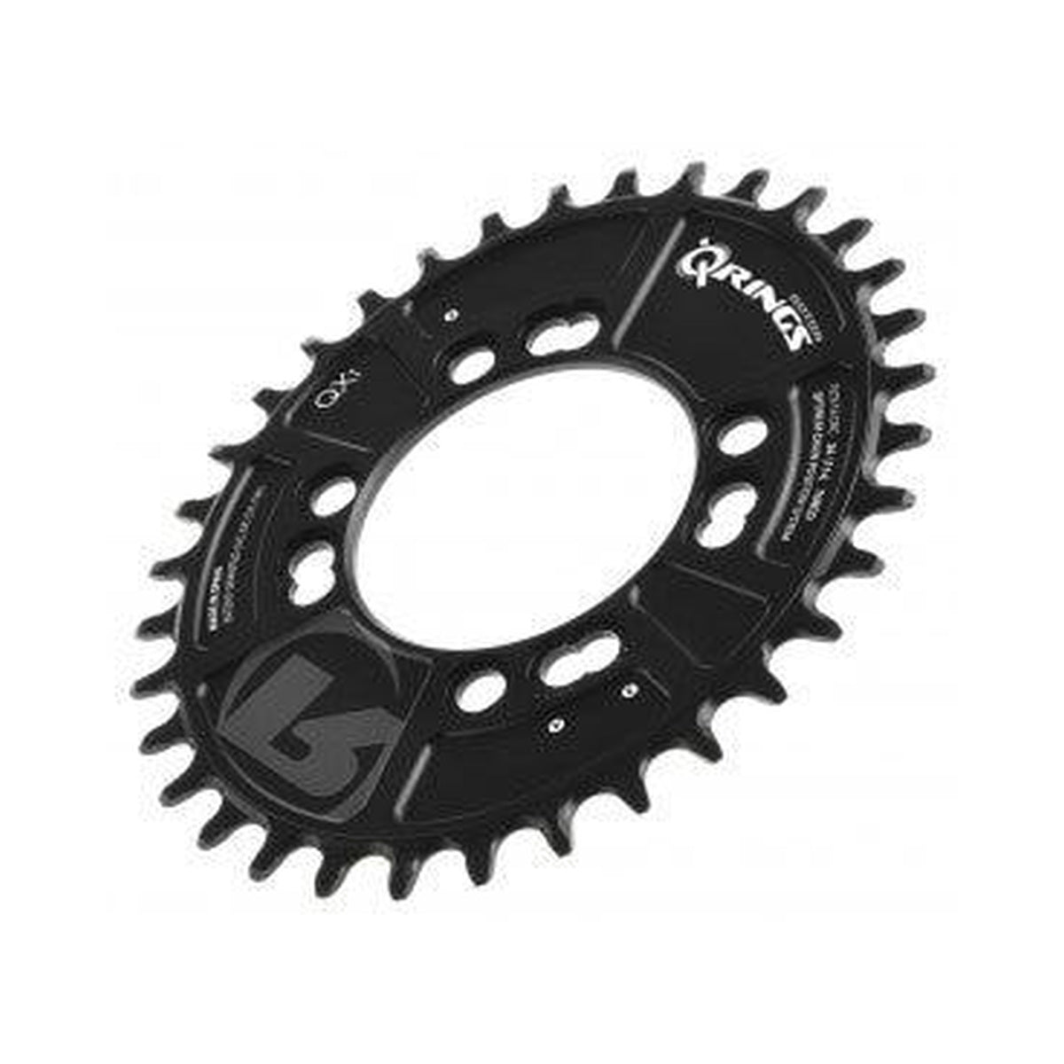 Plateau Mono Oval 9/10/11/12V ROTOR QX1 NARROW WIDE 4 Trous 76 mm — vue du plateau sur fond blanc