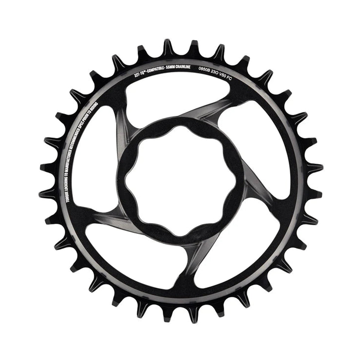 Plateau Mono E-THIRTEEN E-SPEC 11/12V Direct Mount TQ HPR50 — vue du plateau sur fond blanc