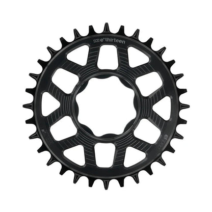 Plateau Mono E-THIRTEEN HELIX RACE E-SPEC 11/12V Direct Mount TQ HPR50 Noir — vue du plateau sur fond blanc