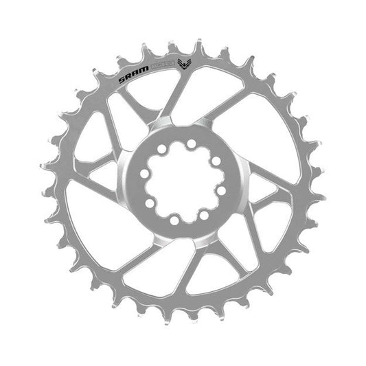 Plateau Mono SRAM EAGLE 90 T-TYPE BOOST 12V DM Offset 3mm Argent — vue du plateau sur fond blanc