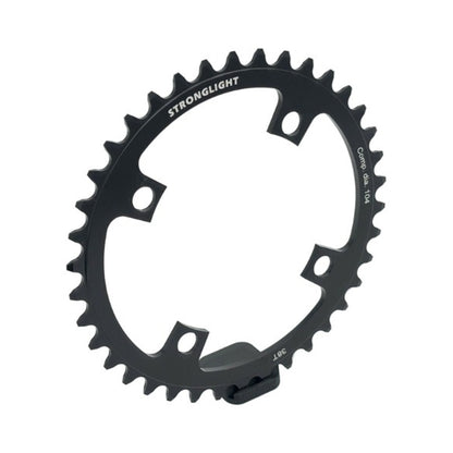 Plateau Mono STRONGLIGHT BOSCH GEN1/GEN3 1V/8V/9V/10V BCD 104mm (Bosch. Shimano. Yamaha. Bafang. Brose…) Acier — vue du plateau sur fond blanc