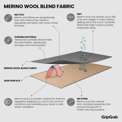 Sous-Vêtement Manches Longues GRIPGRAB MERINO BLEND THERMAL Noir