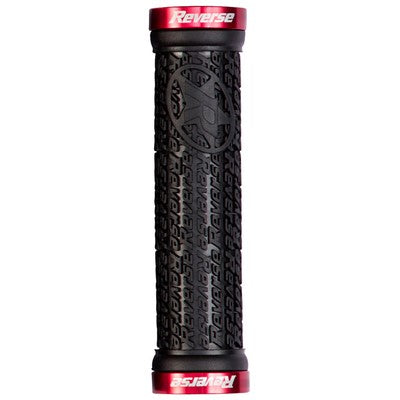 Grips REVERSE COMPONENTS STAMP Lock-On Ø 30mm Noir/Rouge