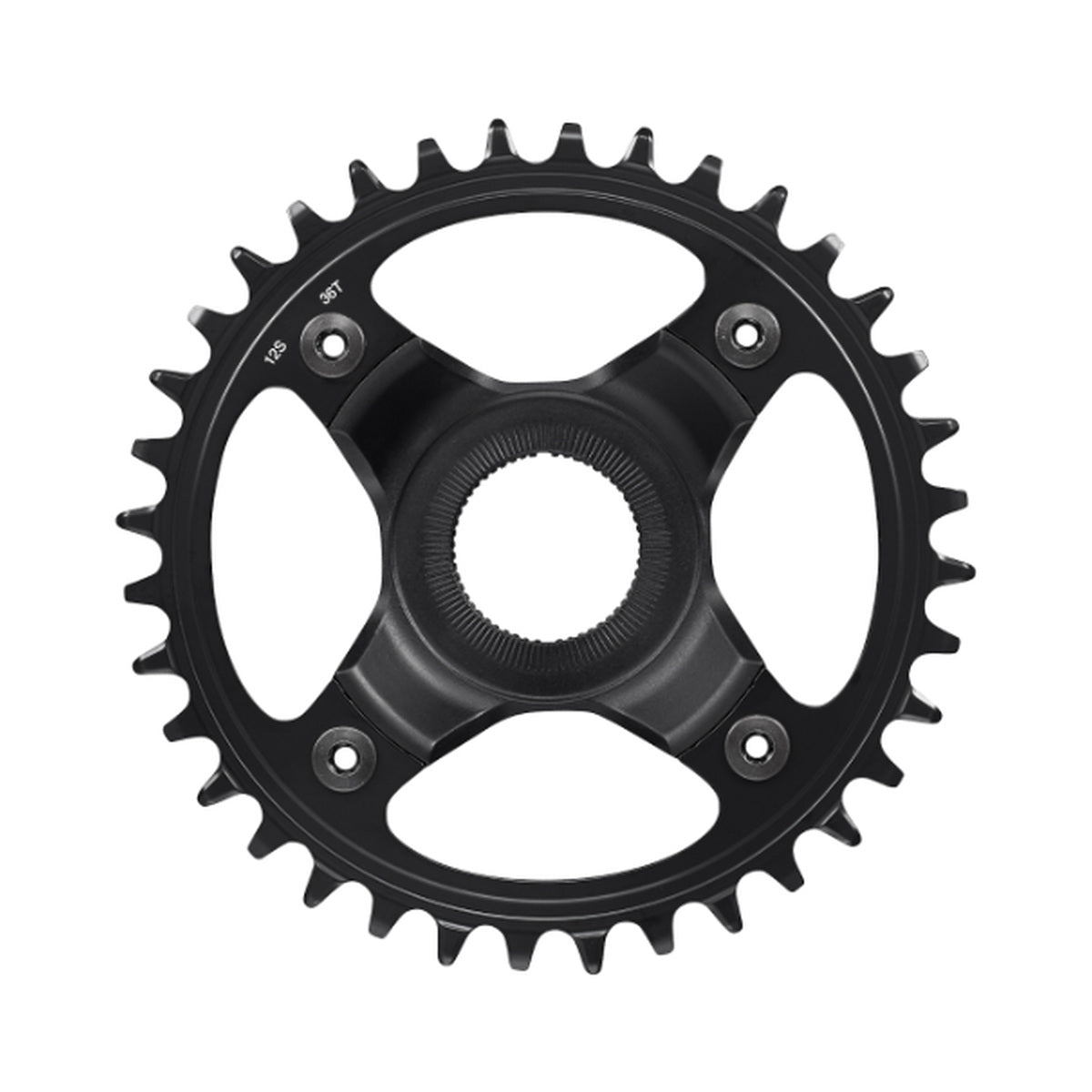 Plateau Mono E-Bike SHIMANO SM-CRE80-12-B 12V Ligne de chaine 53mm — vue du plateau sur fond blanc