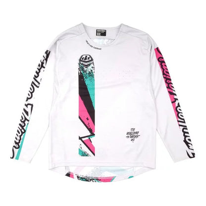 Maillot TROY LEE DESIGNS SPRINT FULL PULL Junior Manches Longues Blanc