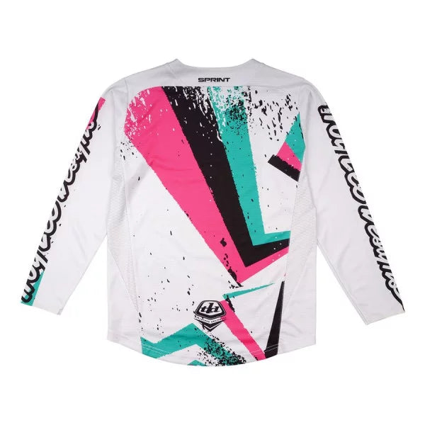 Maillot TROY LEE DESIGNS SPRINT FULL PULL Junior Manches Longues Blanc