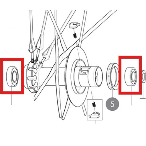 Kit 2 Roulements Moyeu MAVIC 9x22x7mm (B9) + 12x24x6mm (6901) 2013