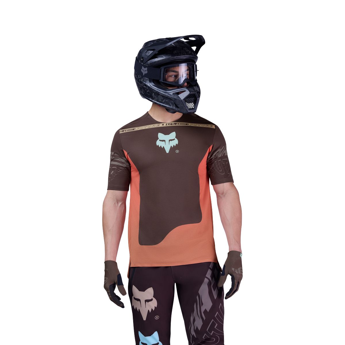 Maillot FOX FLEXAIR ELEVATED Manches Courtes Marron/Orange