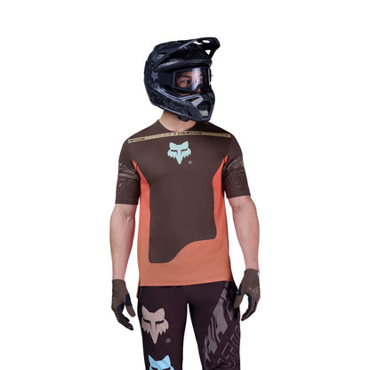 Maillot FOX FLEXAIR ELEVATED Manches Courtes Marron/Orange