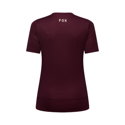 Maillot FOX RANGER HEAD Femme Manches Courtes Bordeaux