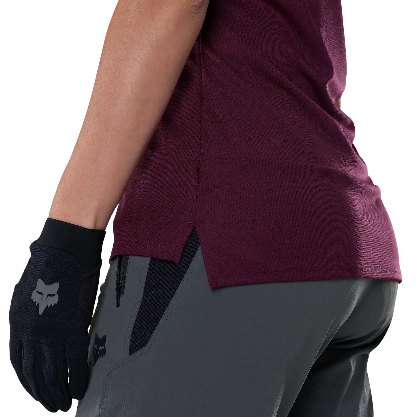 Maillot FOX RANGER HEAD Femme Manches Courtes Bordeaux