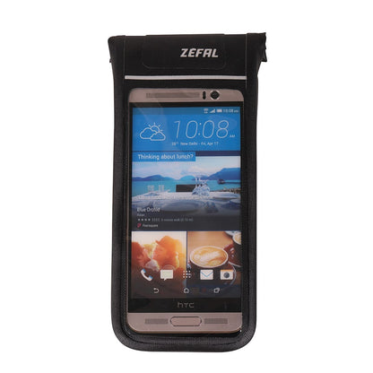 Support Smartphone Universel ZEFAL Z-CONSOLE DRY L — pochette et téléphone, vue avant