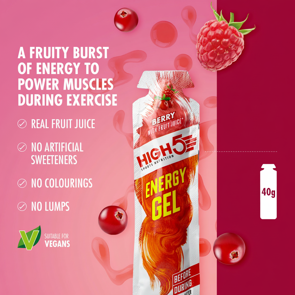 Lot de 6 Gels Énergétique HIGH5 ENERGY GEL (40g) Berry