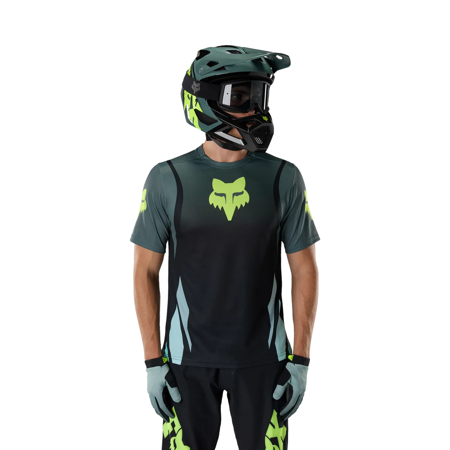 Maillot FOX RANGER FOUNDRY Manches Courtes Vert Sauge