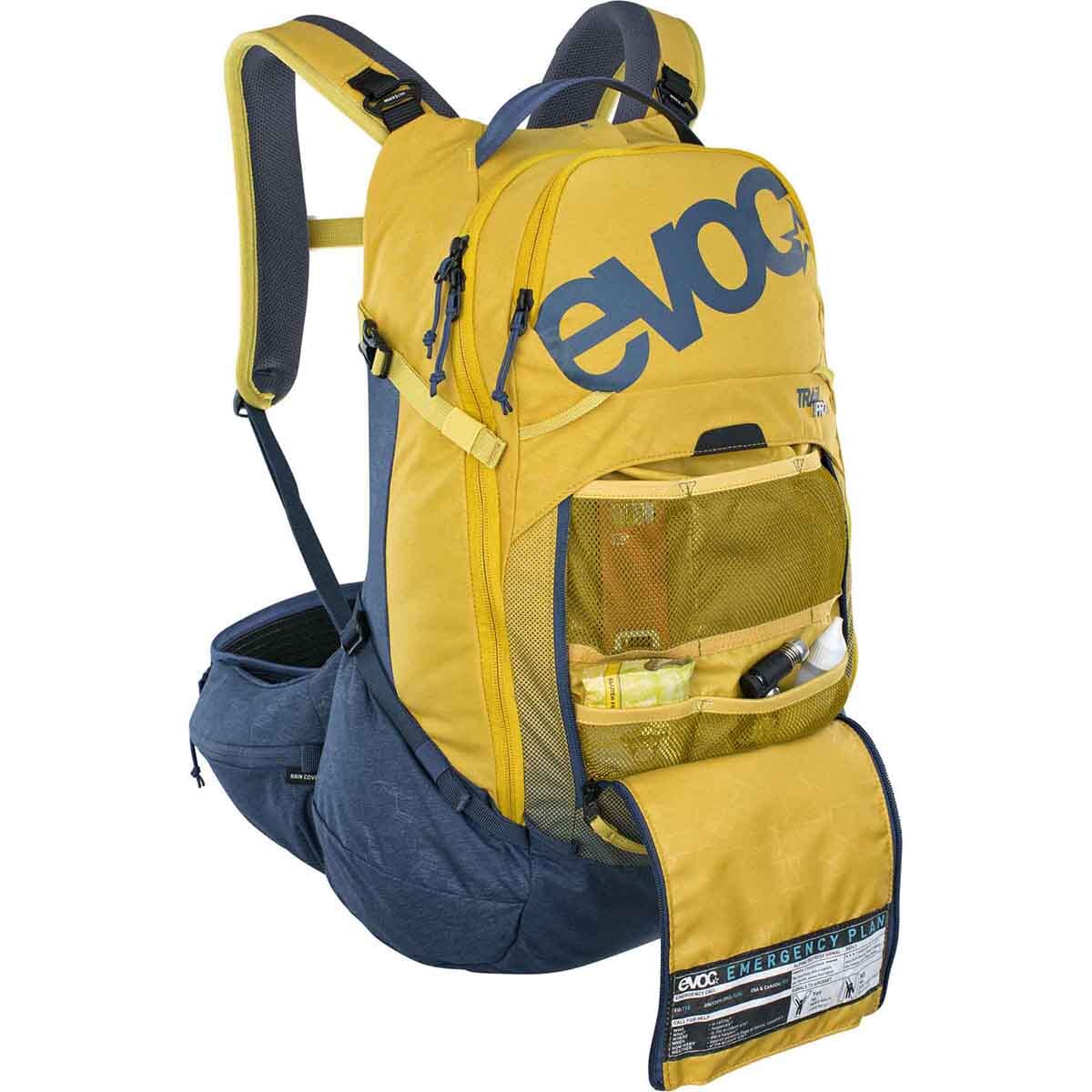 Sac a Dos avec Dorsale EVOC TRAIL PRO 26L Jaune Bleu Probikeshop