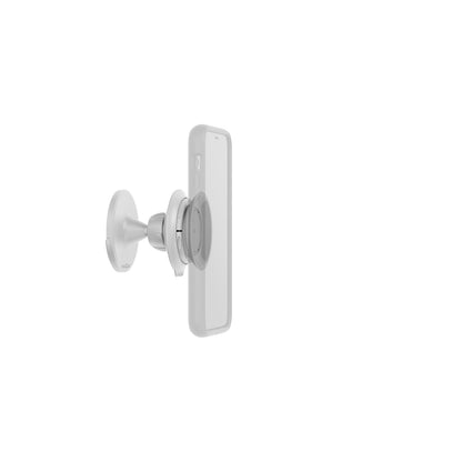 Support Mural FIDLOCK VACUUM Blanc — présentation du support blanc avec téléphone illustratif