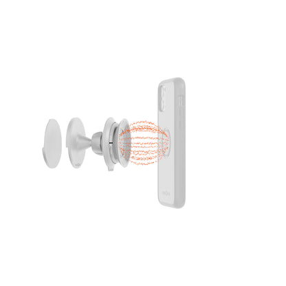 Support Mural FIDLOCK VACUUM Blanc — illustration du guidage magnétique