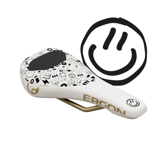 Selle ERGON SM Downhill Comp Vali Höll Edition Blanc rails CrMo