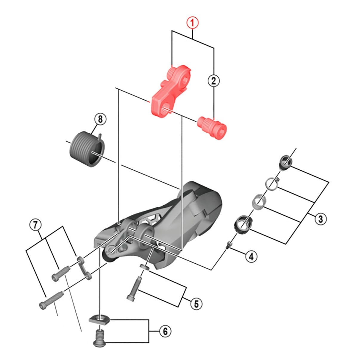 Unité de Fixation pour Dérailleur Arrière SHIMANO ULTEGRA RD-R8000 #Y3E998020