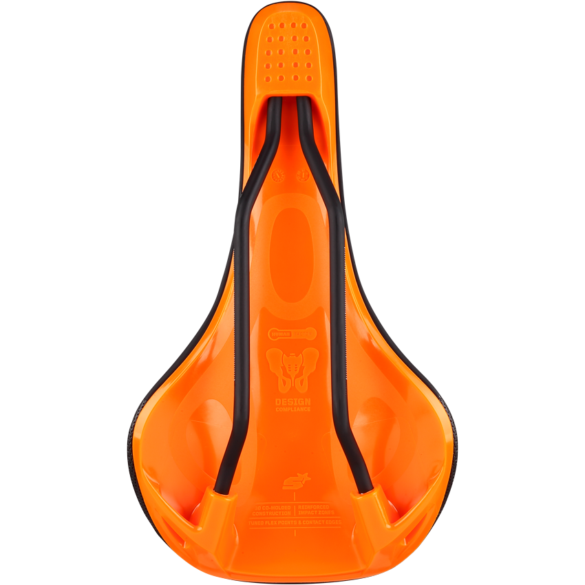 Selle SPANK SPIKE 160 Cuir Rails CrMo Orange